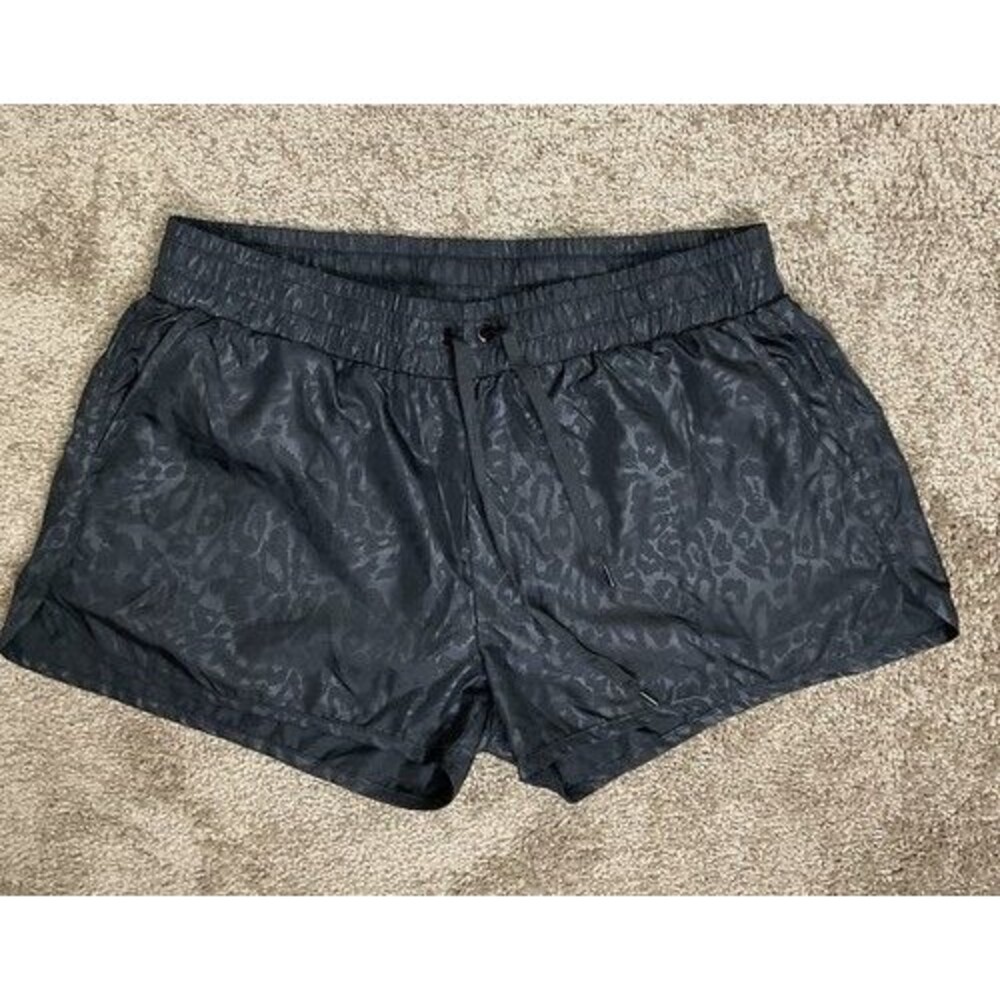 NWOT Zyia Active Black Leopard Workouts Gym Running Bomber Shorts Women Size 2XL